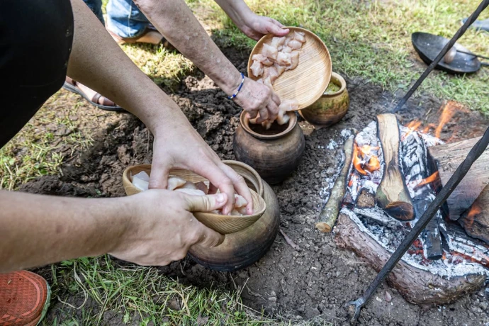 cuisine médiévale au feu