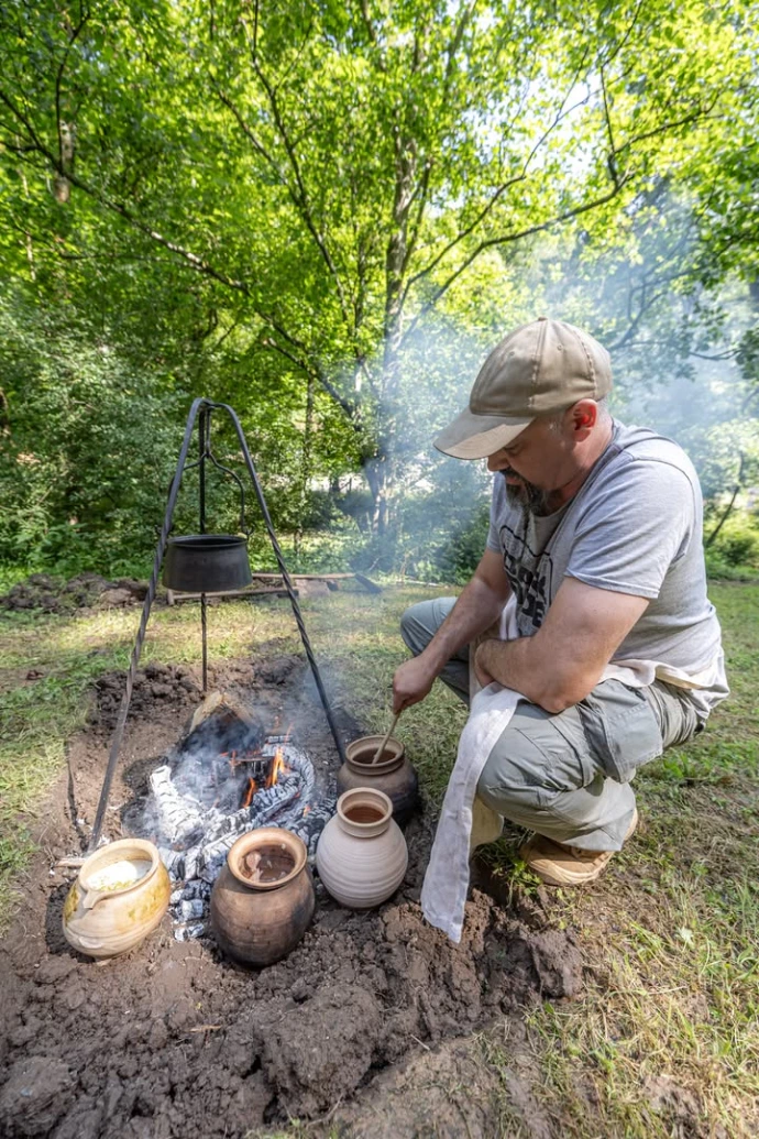 cuisine médiévale au feu
